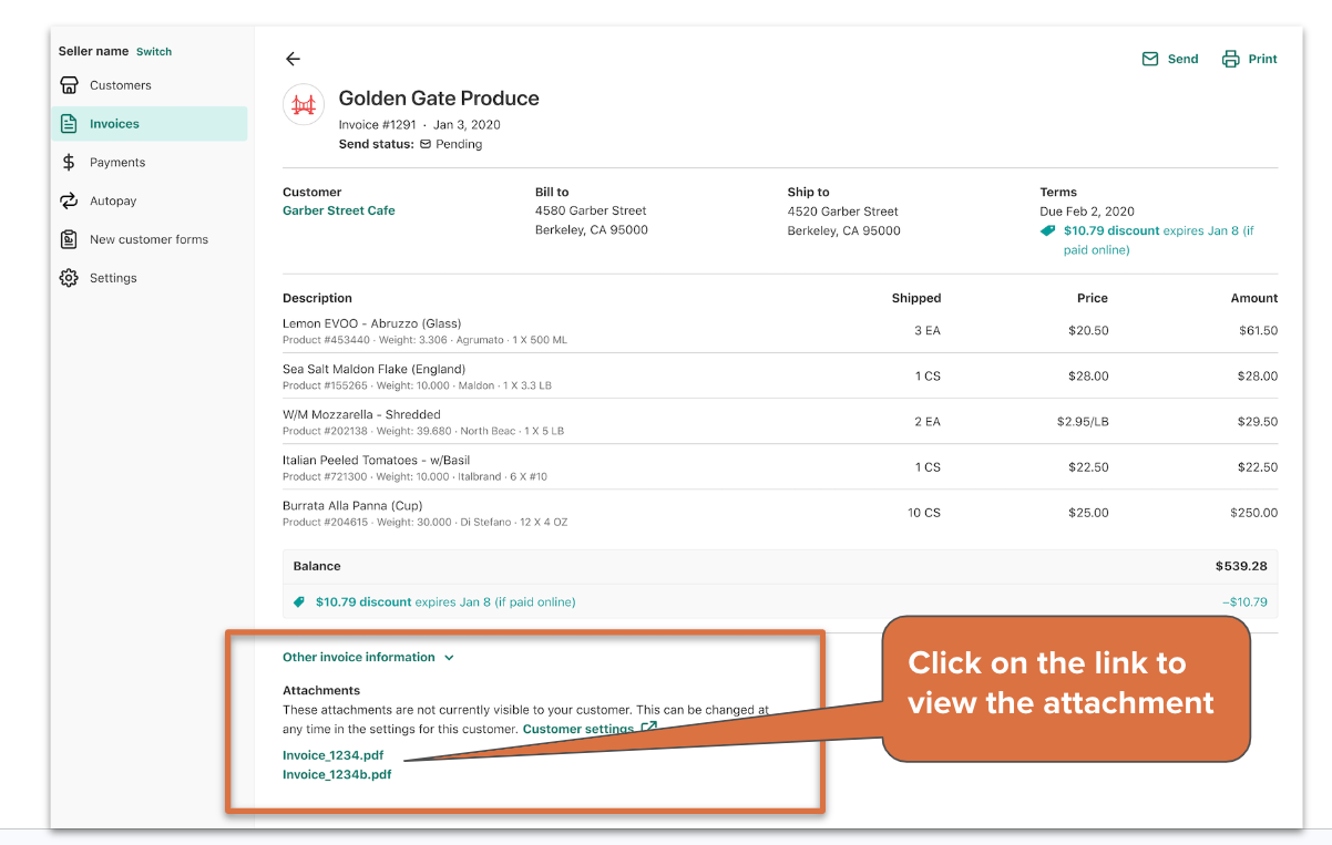 Display QuickBooks Online Invoice attachments in Wholesail – Wholesail Help